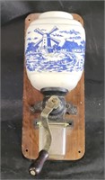 Blue Delft Ceramic Wall Mount Coffee Grinder NOTE