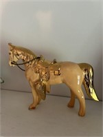 Yellow and Gold Ceramic Horse Decor