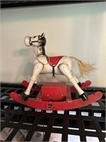 Vintage Wooden Rocking Horse Toy Decor