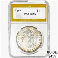 1897 Morgan Silver Dollar PGA MS65