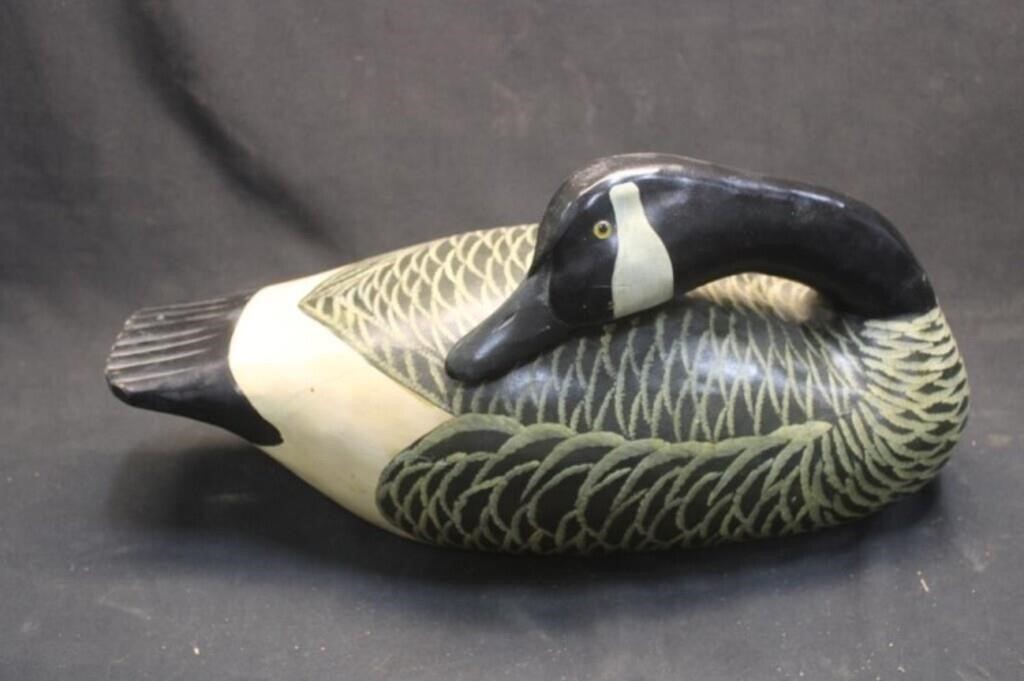 Wood Sleeping Goose Decoy