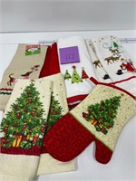 Christmas Kitchen Towel Sets Oven Mitts