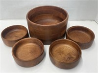 5pc Wooden Bowl Set - Baribercraft Canada