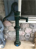 Vintage Green Painted Water Pump (53"H)