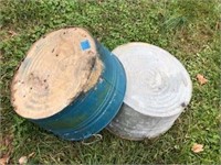 2 Galvanized Metal Tubs