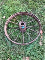 Rusty Metal Wagon Wheel