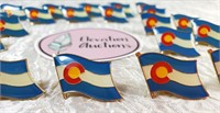 25 Small Colorado C Flag Pins