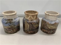 3 Pratt Jars in dug condition. Do have some chips
