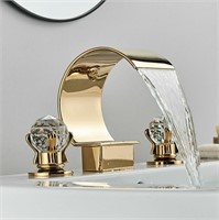 B1297  Cesinkin Gold Crystal Knobs Bathroom Faucet
