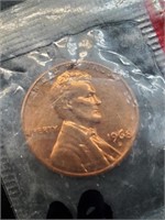 Uncirculated 1968-D Lincoln Penny In Mint Cello