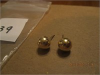 Marked 14k Gold Bead Studs Earrings-untested-.4g