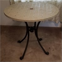 Metal Frame Stone Top Indoor / Outdoor Round Table