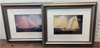 2 sailboat prints Approx. 12x10