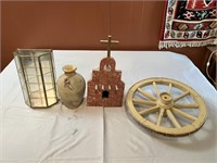 Antique Cart Wheel/Glass Display Case