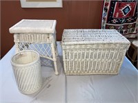 Wicker Trunk, End Table, Waste Basket