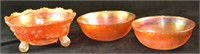Marigold Depression Glass Berry Bowls (3)