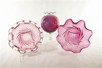 Vintage Chalet, & Fluted Cranberry Art Glass