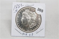 1882S MS63 Morgan Dollar