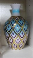 PAINTED BRASS VASE