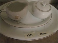 Hira Fine China "Puff" Large & Small Platters,Etc