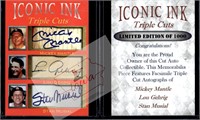 MMantle LGehrig SMusial Iconic Ink facsimile autos