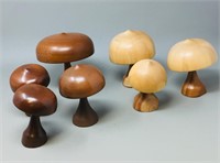 1 set handmade wooden mushrooms