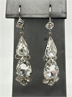 Vintage High-Quality Rhinestone Dangle Earrings