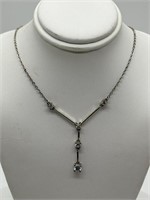 Ross Simon Sterling Silver CZ Station Necklace