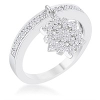 Round .35ct White Sapphire Snowflakes Ring