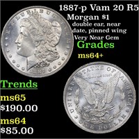 1887-p Vam 20 R5 Morgan $1 Grades Choice+ Unc