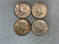 Four 1967 Kennedy half dollars