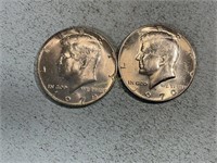 Two 1970D Kennedy half dollars