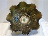 Northwood "Wishbone" Amethyst Art Glass Bowl