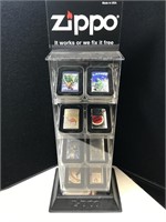 Zippo Show Case & 8 Zippo Lighters