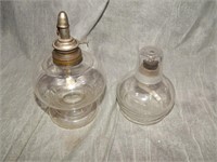 Pair of Antique Whale oil or other Lamps