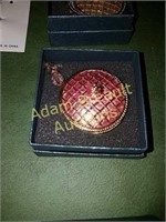 Pink / gold pendant necklace & keepsake box