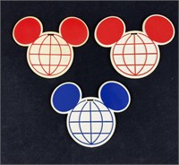 Three Vintage Walt Disney World Luggage Golf Tags