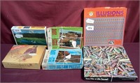 5 Vintage Jigsaw Puzzles: 2 New & New Calligraphy