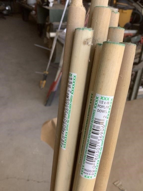 10 Wood dowel rods