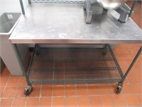 4' X 30" S/S WORKTABLE W/ WIRE SHELF ABOVE-ONLY