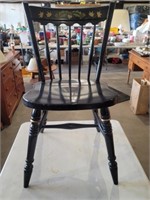Hitchcock Style Black Dining Chair