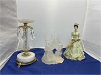Figurine - Candlestick - Glass Angels