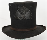 1830's TO 1840's EARLY MILITIA HAT W EAGLE PLATE