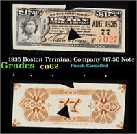 1935 Boston Terminal Company $17.50 Note Grades Se