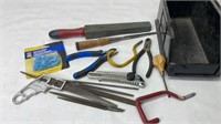 Wire cutters, chisels, files rasps tool lot