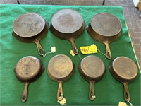 7 pcs Cast Iron Mixed Skillets