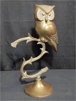 Brass figure of owl on branch