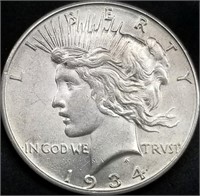 1934-D Peace Silver Dollar BU Better Date