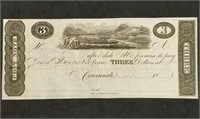 Early 1800s Obsolete Cincinnati $3 Post Note