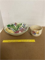 Hand Painted Italian Serving Bowl & Knowles